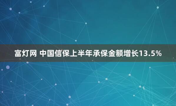 富灯网 中国信保上半年承保金额增长13.5%